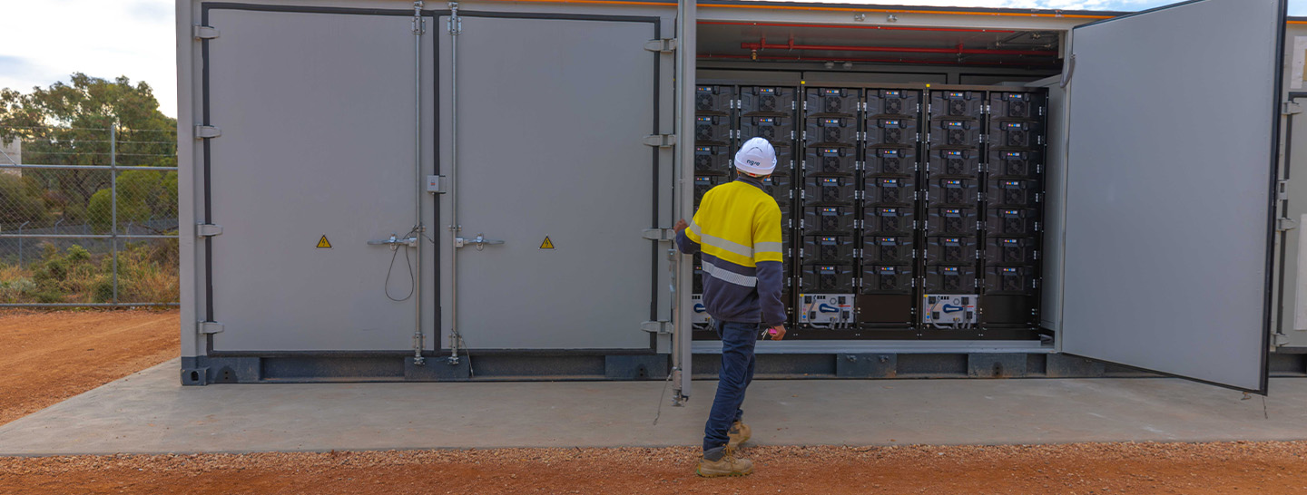 Staff installing batteries.