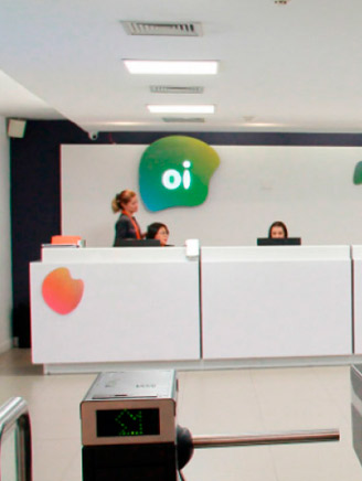 Dentro da loja da Oi