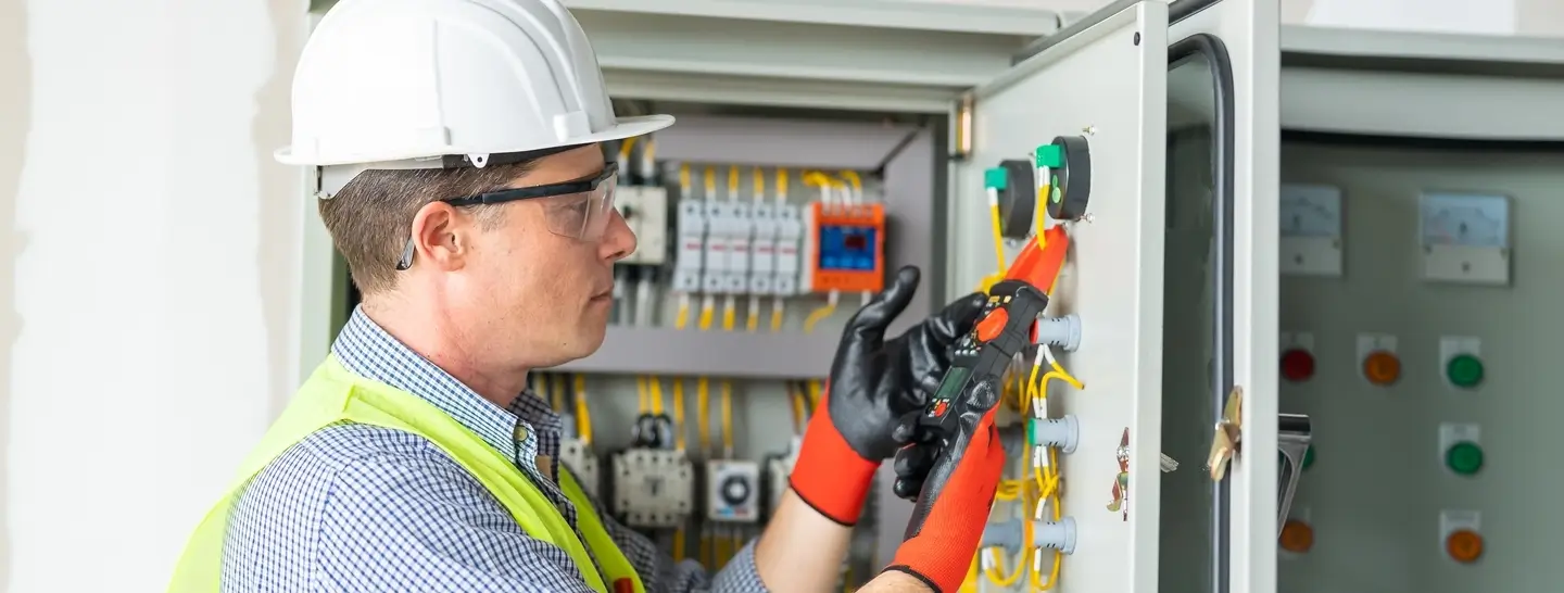 Experto inspeccionando que las instalaciones eléctricas cumplan con la norma RETIE.