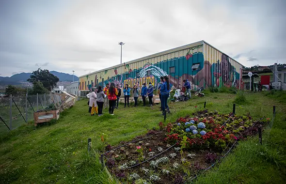 Primera cosecha de los huertos comunitarios en el patio eléctrico de Usme.