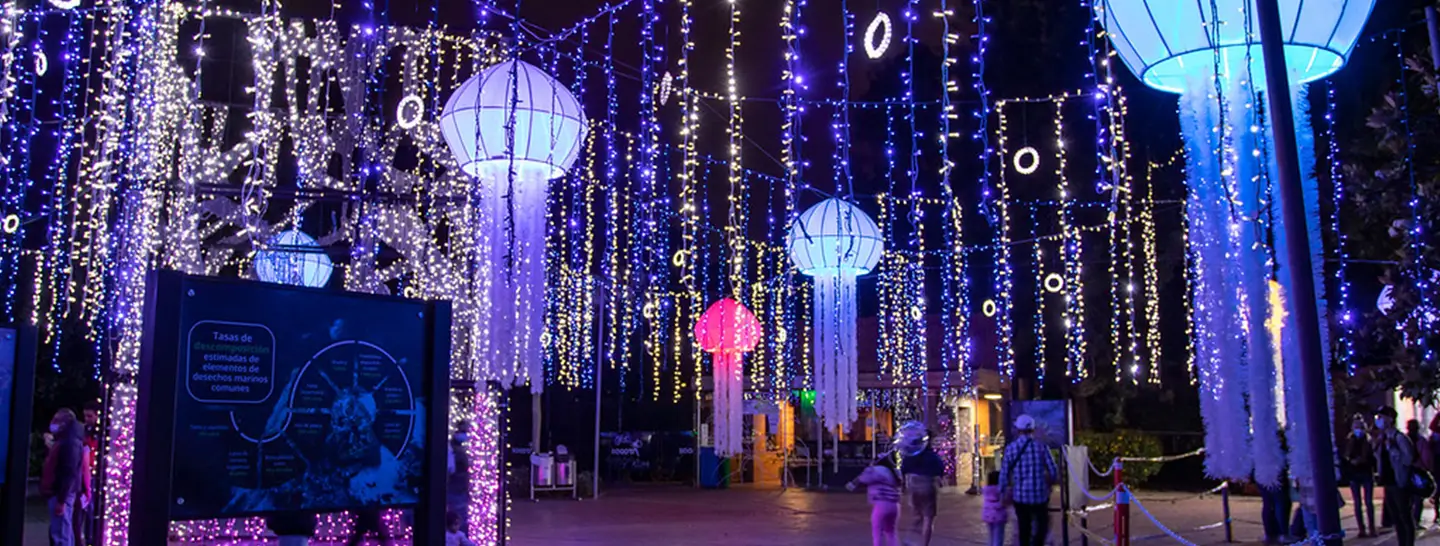 Iluminación de parques realizada por Enel X, en el marco de la Ruta de la Navidad en Bogotá, Colombia.