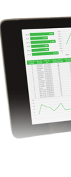 Tablet con app di analisi energetica