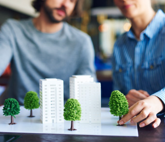 Plastico raffigurante edifici