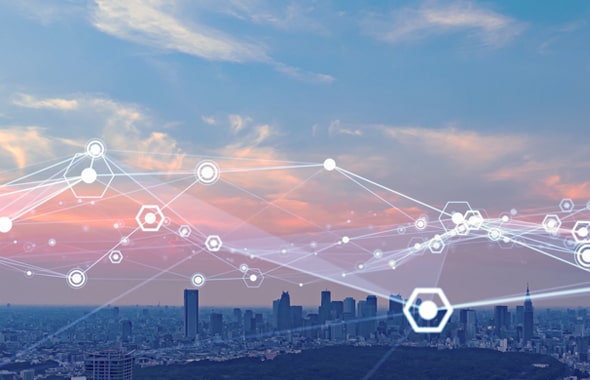 Vista panoramica smart city