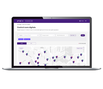 Schermata control room digitale su pc