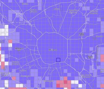 Mappa con indice di circolarità del comune di Milano