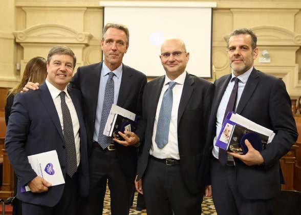 Avv. Borgheresi, (Delegato Cassa Nazionale di Previdenza e Assistenza Forenze), Prof. Landi (Direttore UOC Medicina Interna Geriatrica FPG), Alberto Piglia e Roberto Battisti (Direttore Attività Privata e Customer Service Gemelli Curae)