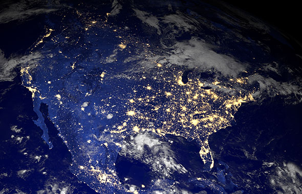 view of North America from space