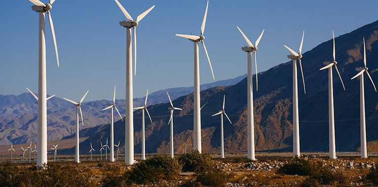 wind farm generating renewable energy