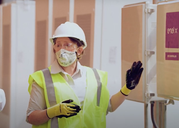 Enel X engineer discussing battery technology