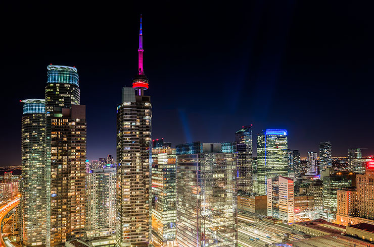 Ontario skyline at night