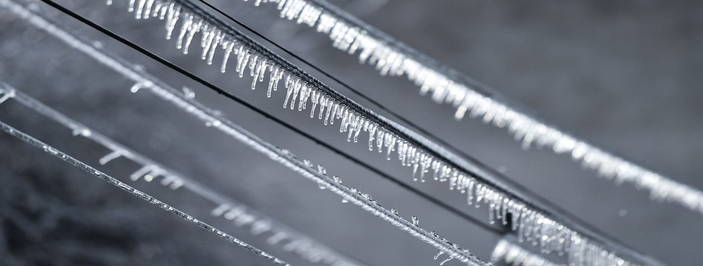 Ice on power lines