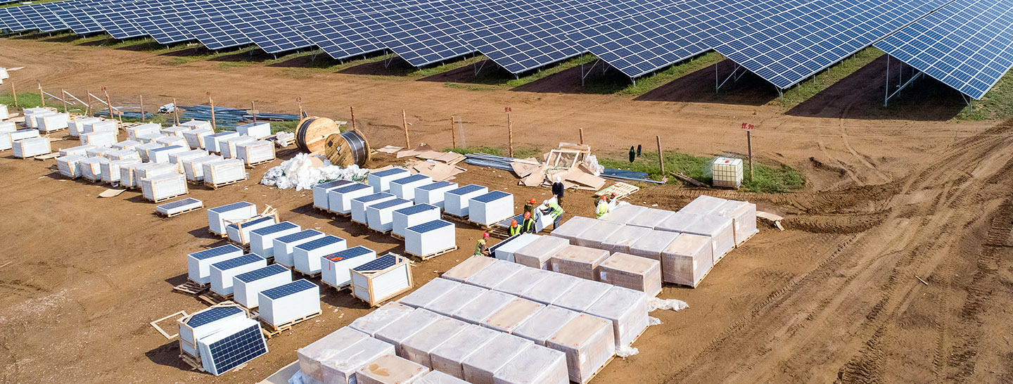 Large-scale solar construction project