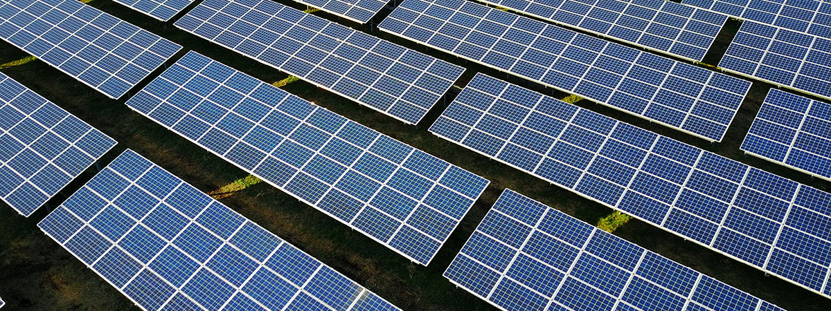 solar panels at a solar farm