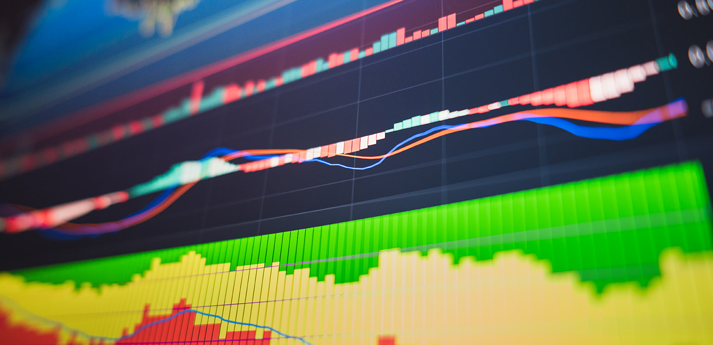 Colorful charts and graphs on a digital screen