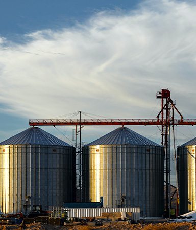 Grain silos, from Unsplash by Jim Witkowski