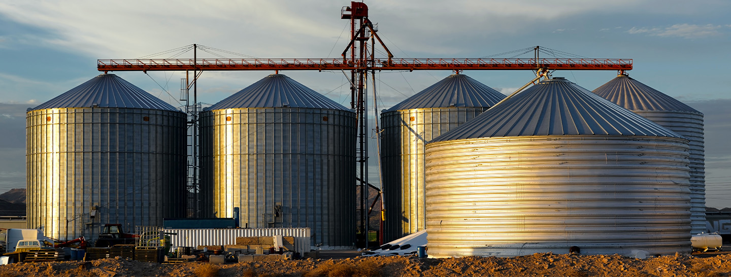 Grain silos, from Unsplash by Jim Witkowski